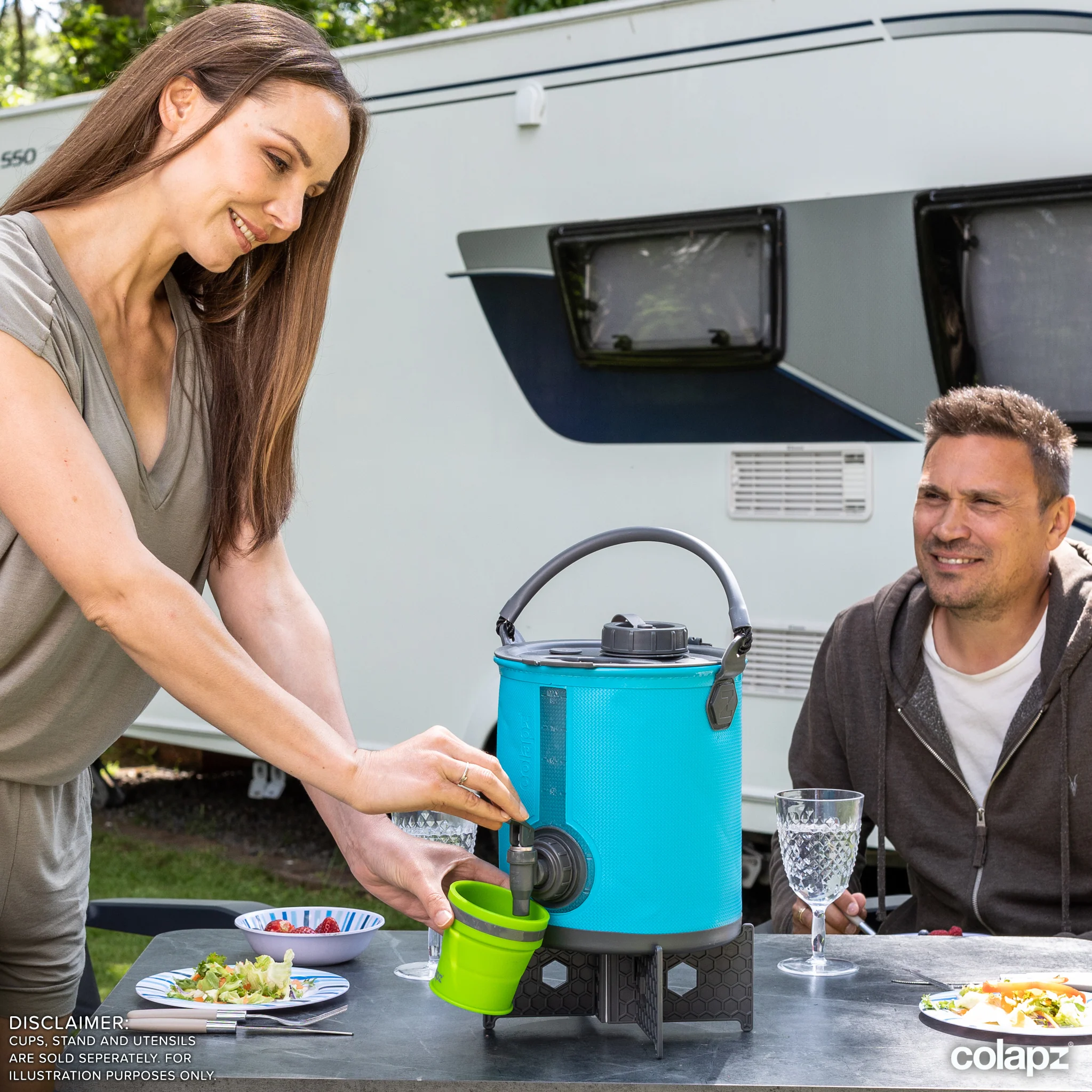 Collapsible 2-in-1 Water Carrier & Bucket with Handle and Tap - 8 Litres Capacity - Image 6