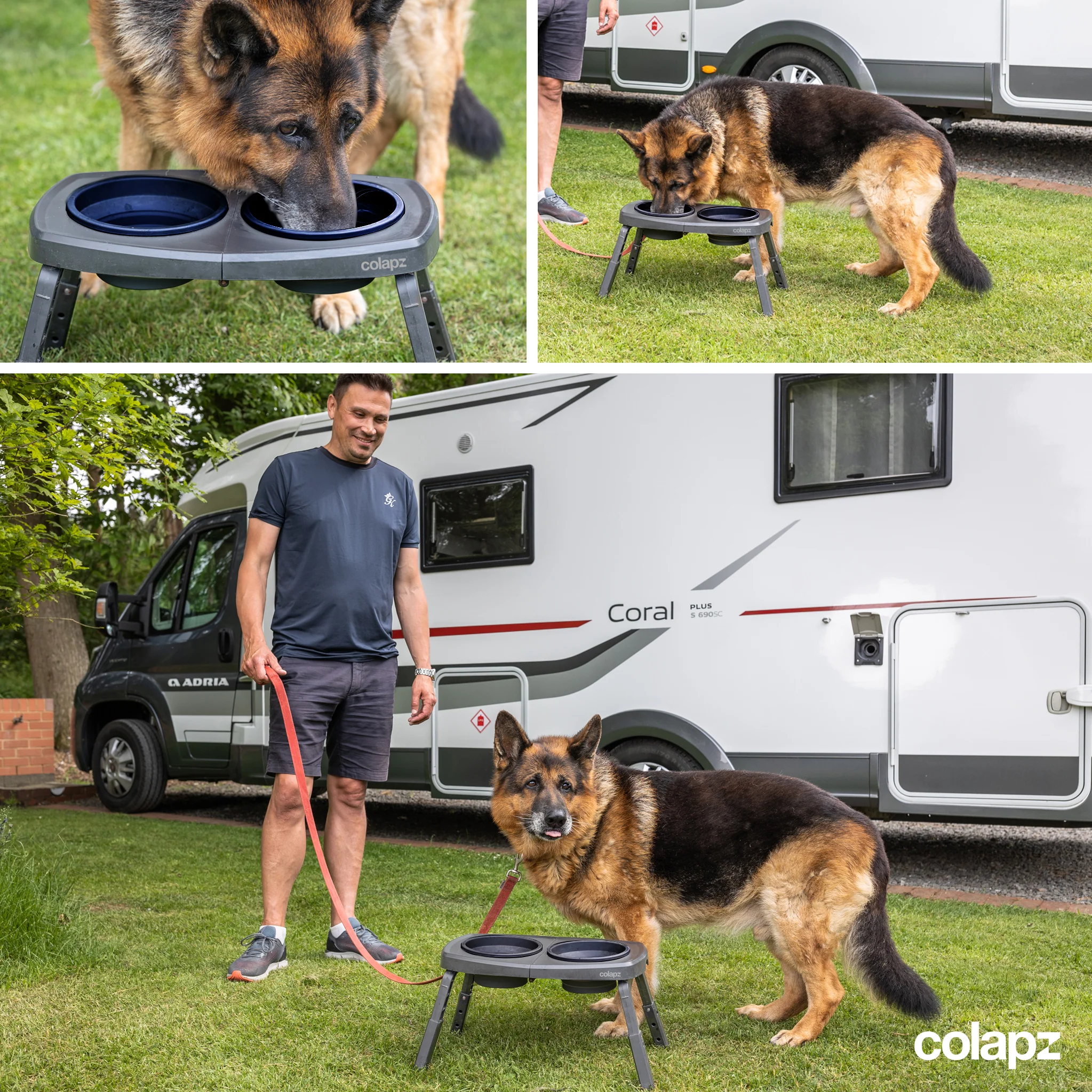 Collapsible Twin Dog Bowls on Stand - Image 3
